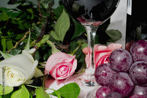 Roses, grapes and wine