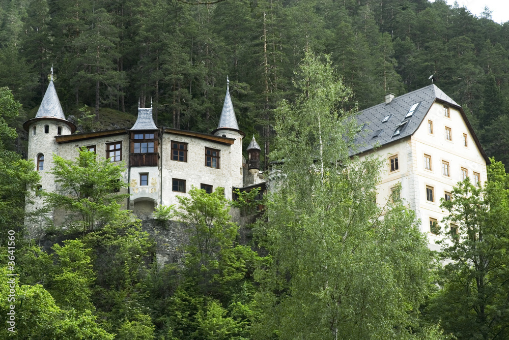 A romanesque castle in the mountains of Austria
