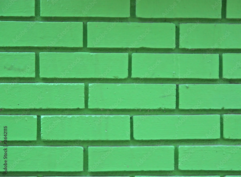Obraz premium Green Brick Wall