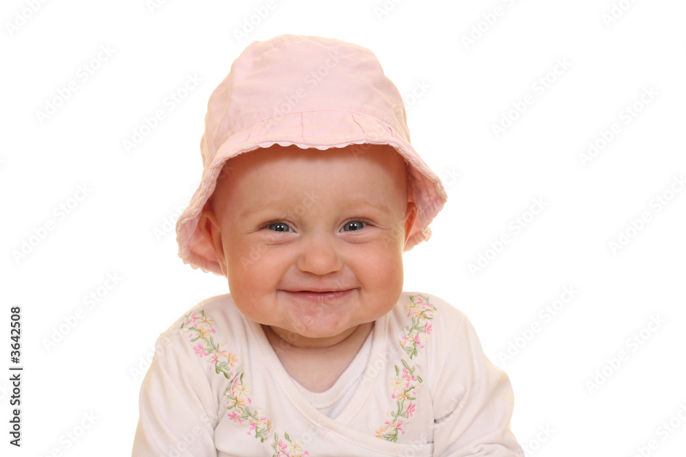 little cute baby girl - 8 months - isolated on white little cute baby girl - 8 months - isolated on white