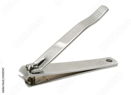 close-up, of nail clippers isolated on pure white background
