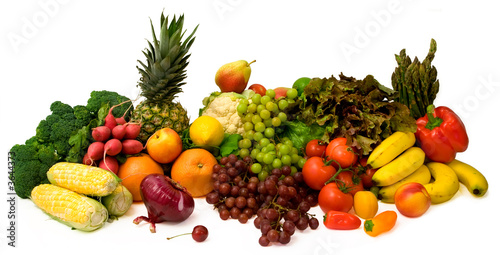 Close-Up of Vegetables and Fruits.