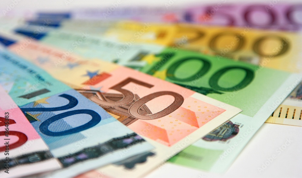 Euro banknotes, close-up with shallow depth-of-field Euro banknotes, close-up with shallow depth-of-field