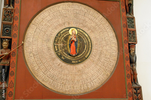 A clock 530 years old at the Marienkirche Church in Gdask