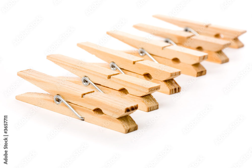 Clothespin with white background, close up shot