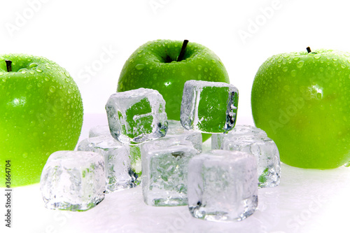 Green Apples And Ice Cubes