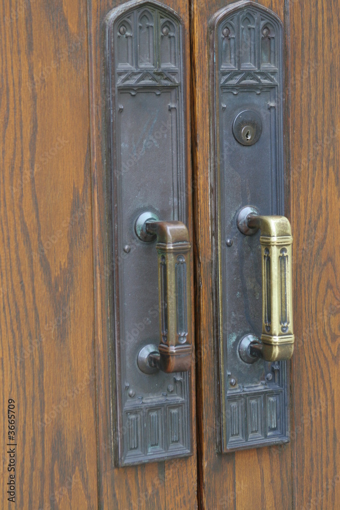 Obraz premium antique door handle knob brass