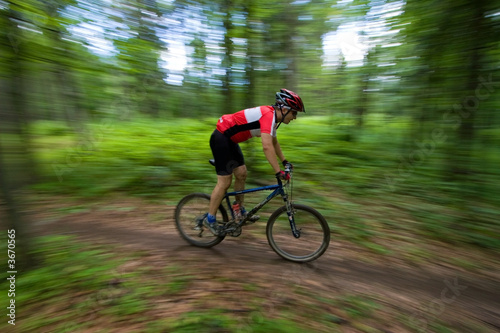 Mountain Biker with blurred background