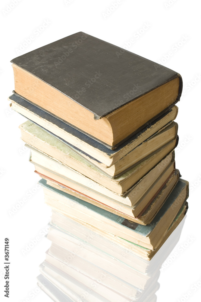 collection of old books isolated on white collection of old books isolated on white