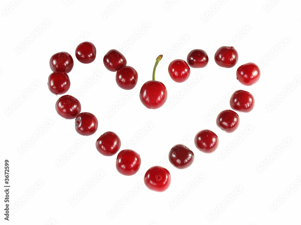 Valentine from bright ripe cherries. Love. Valentine from bright ripe cherries. Love.