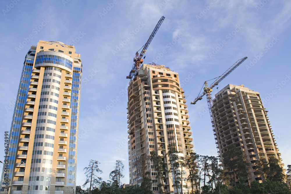 Fototapeta premium construction. multistoried buildings