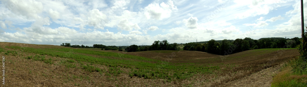 A panorama shot of worcestershire fields, UK