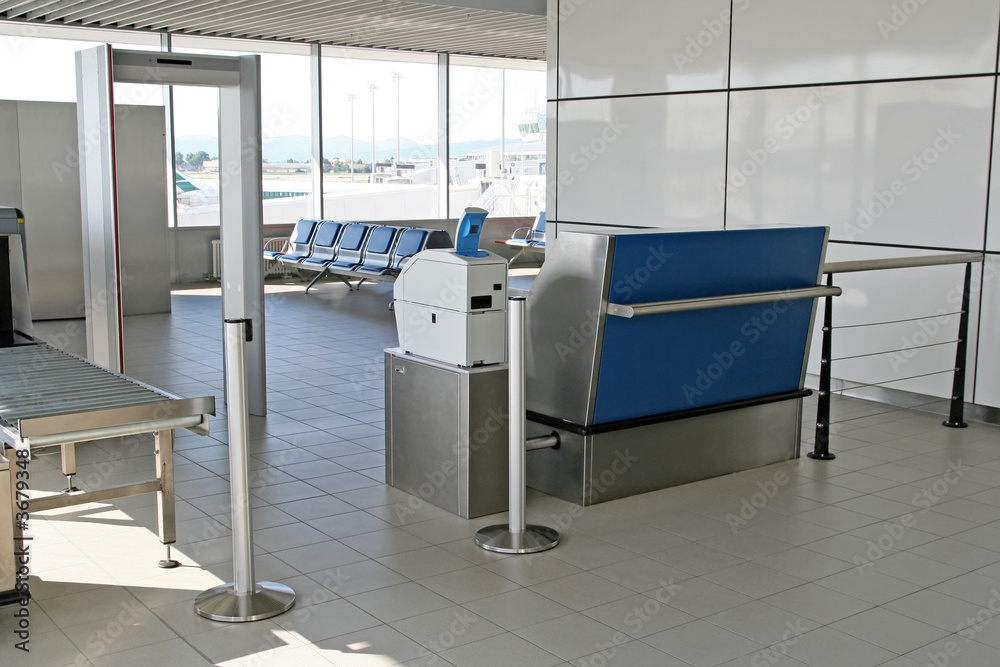 The waiting area of an airport terminal