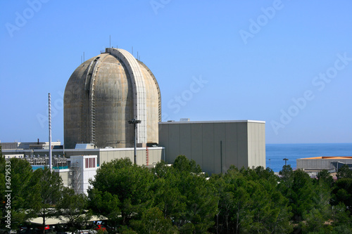 Nuclear power plant by the sea in Vandellos (Tarragona, Spain)