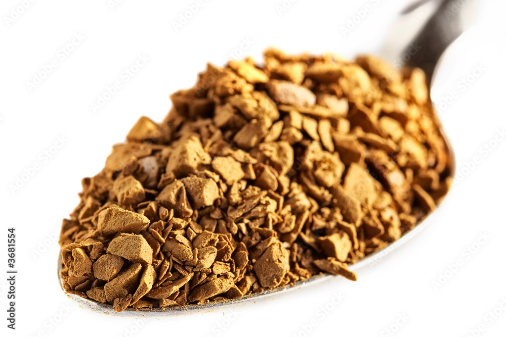 Instant coffee in spoon Instant coffee in spoon