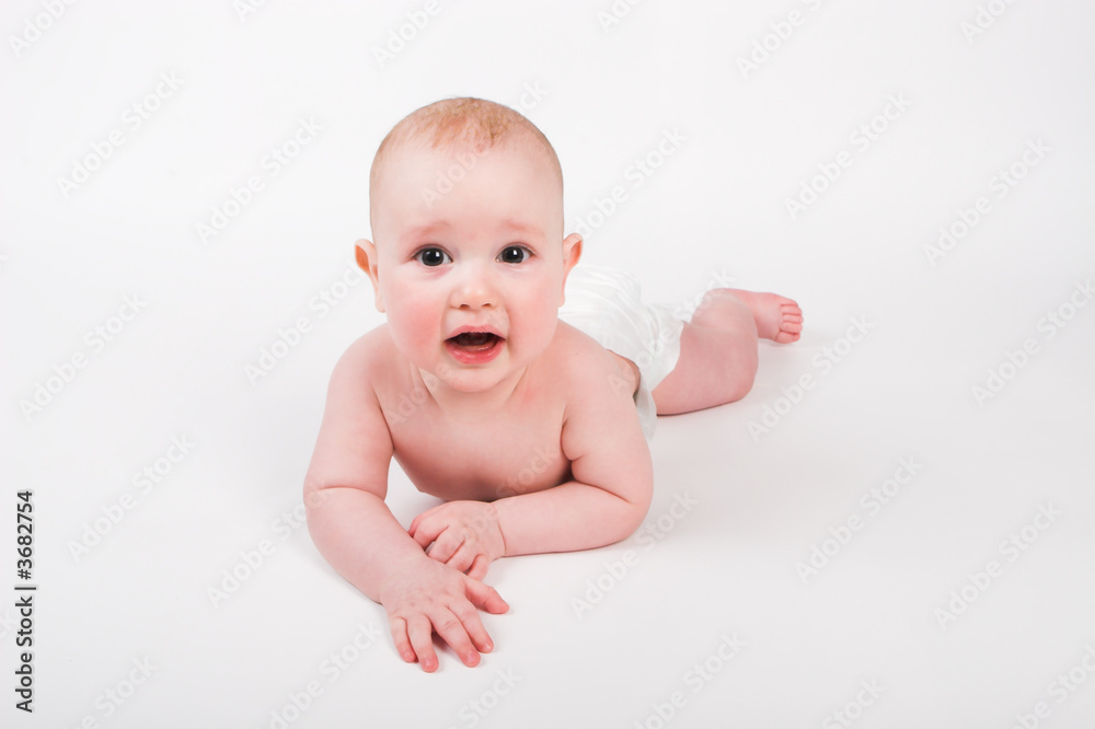 Crying boy at the age of 7 months.. Crying boy at the age of 7 months..