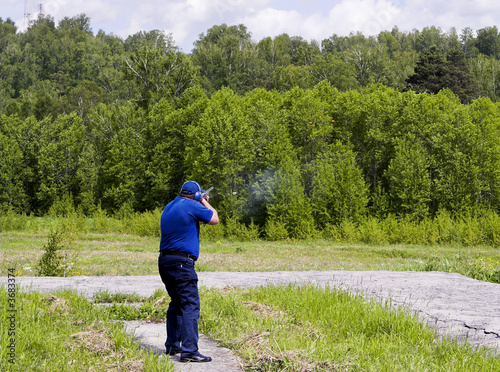 Sportsman hitting. the tagret