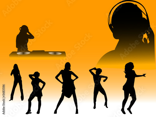 clubbing dance silhouettes