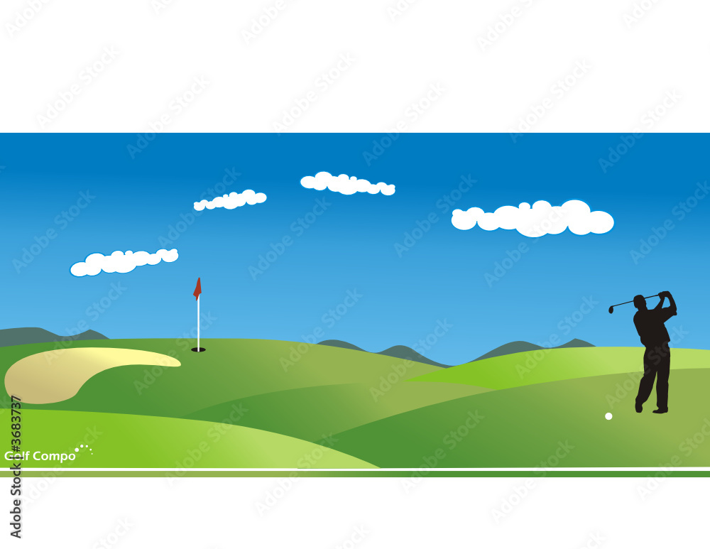 composicion de golf en vector