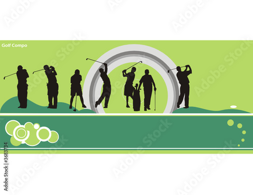 composicion de golf en vector