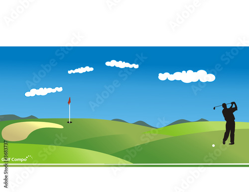 composicion de golf en vector