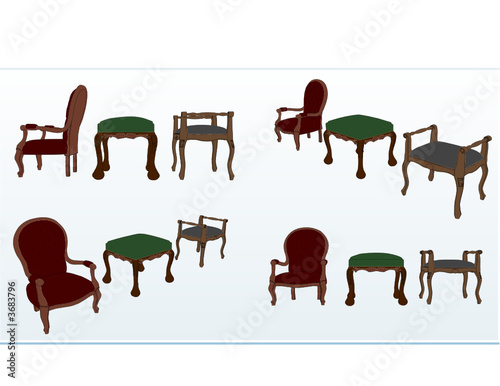 vectores de muebles clasicos
