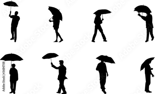 umbrella people silhouettes
