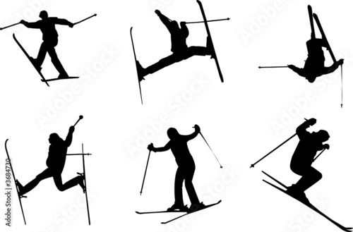 skiing silhouettes