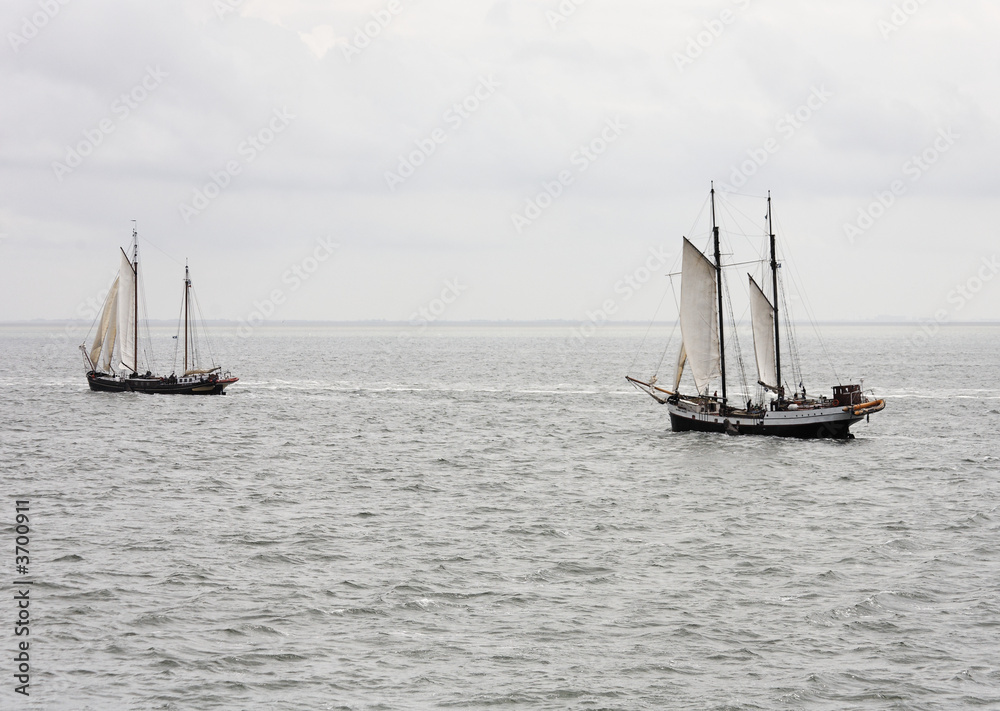 Fototapeta premium Sailingboats on the waddenzee