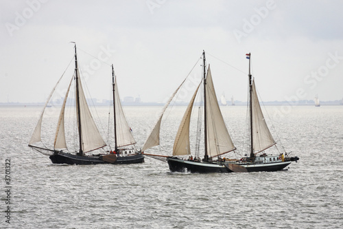 Sailingboats on the waddenzee