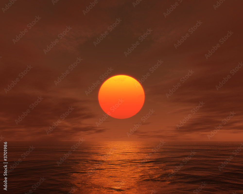 red sunset big sun