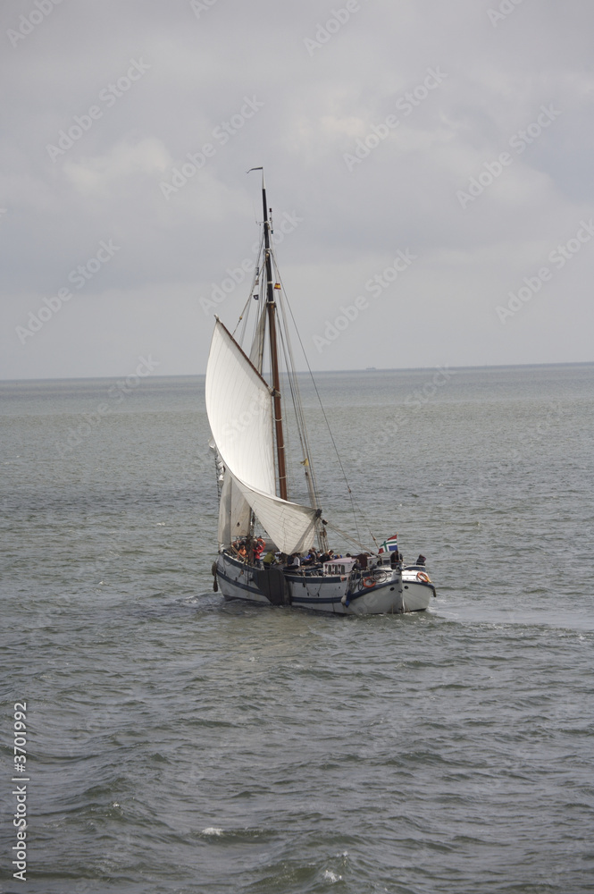 Fototapeta premium Sailingboat on the waddenzee