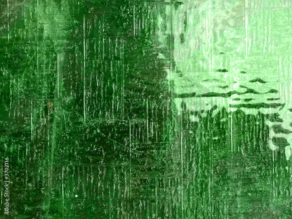 Glass level, texture in green, window with grainy surface Glass level, texture in green, window with grainy surface