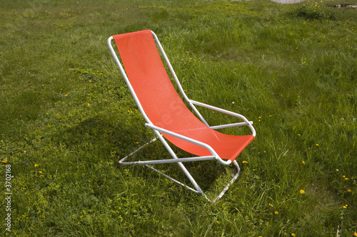 Chaise longue with a beautiful alpine scenic