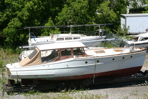 Old sailboat on shore