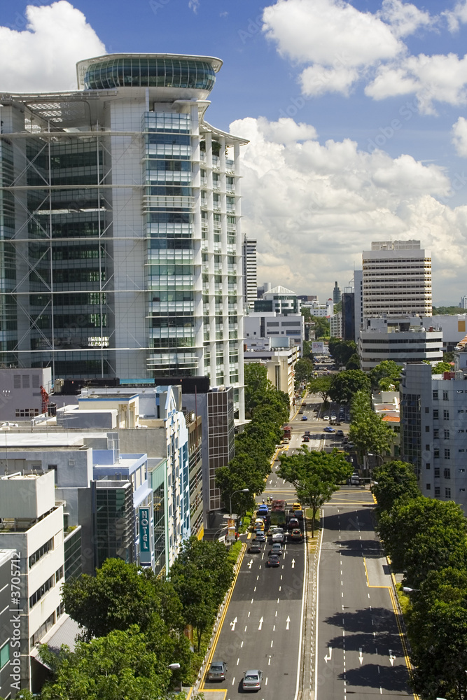 Fototapeta premium Urban scene in the central district of Singapore..