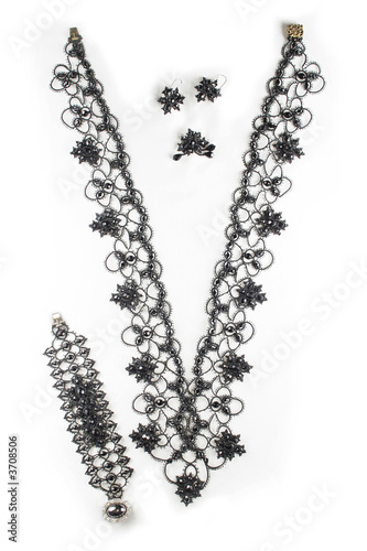 braided embellishment from beads with russian pattern.