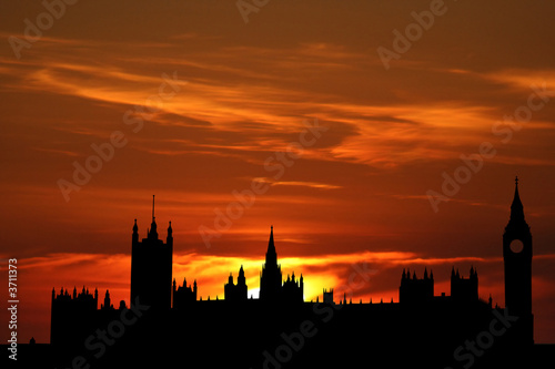 Houses of parliament London at sunset