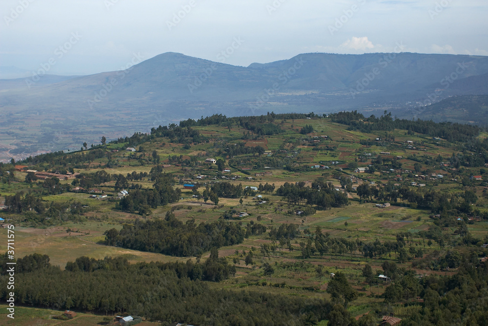 African landscape with rift valley. Kenya