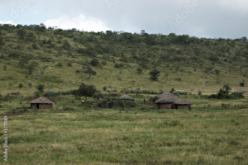 Traditional masai village in Kenya. Africa