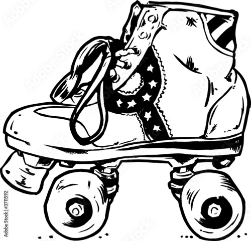 Retro Roller Boots Vector Illustration