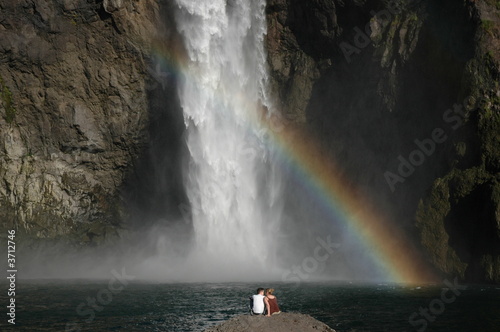 waterfall rainbow mist
