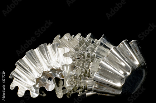 series object on black - kitchen utensil Form for baking
