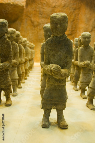 Rows of terracotta figurines in Xuzhou, China