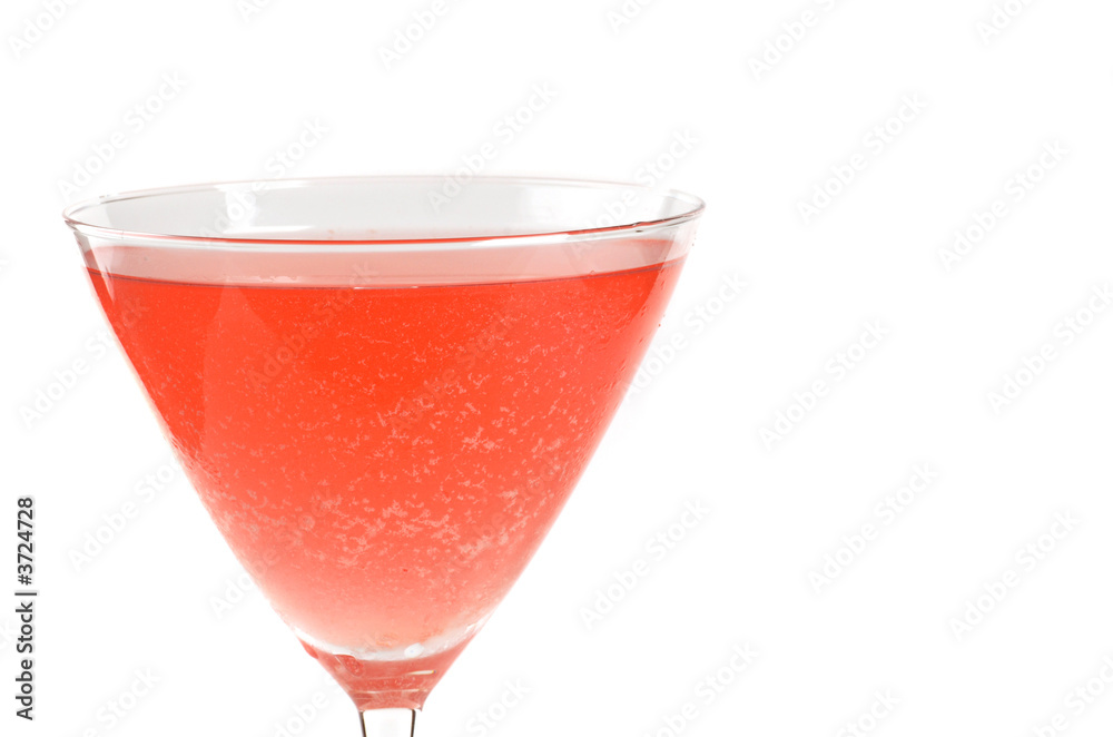 A watermelon martini cocktail isolated on white