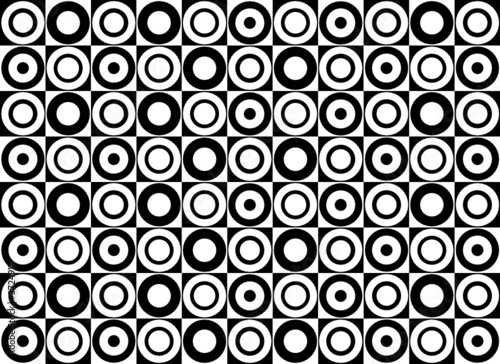 Black and white circle pattern. Vector art