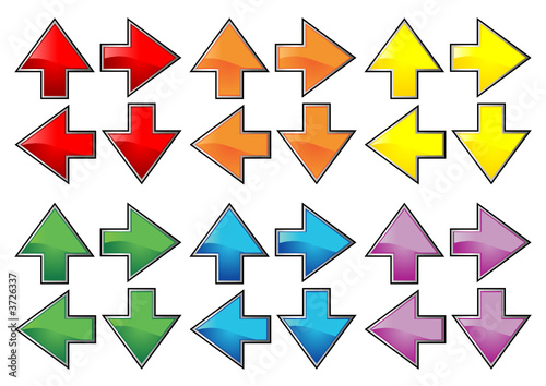 Arrow sets different colors and pointing different directions