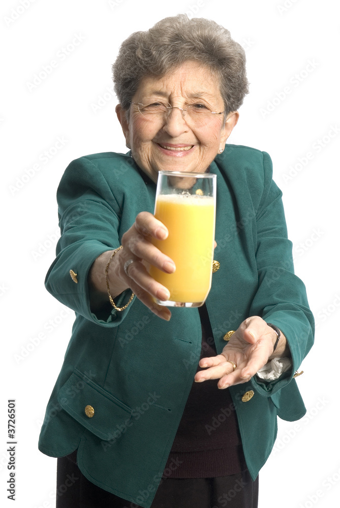 senior woman glass of fresh orange juice senior woman glass of fresh orange juice
