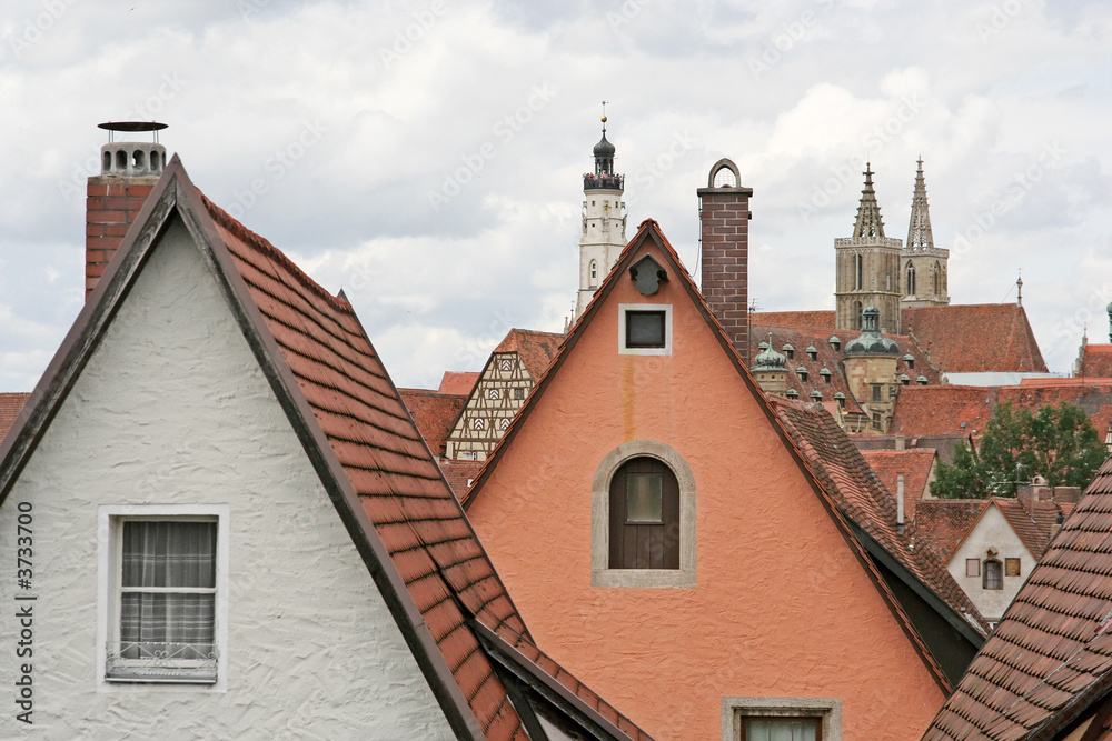 A partly view of the medieval town of Rothenburg, Germany A partly view of the medieval town of Rothenburg, Germany