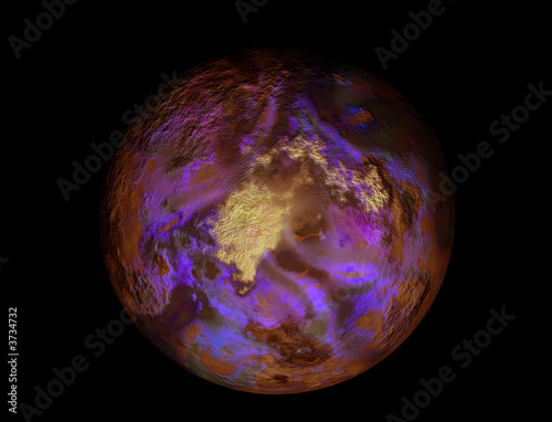 illustration of a colored moon in black sky